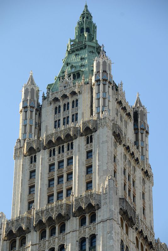 27 Woolworth Building Close Up From The Walk Near The End Of The New York Brooklyn Bridge